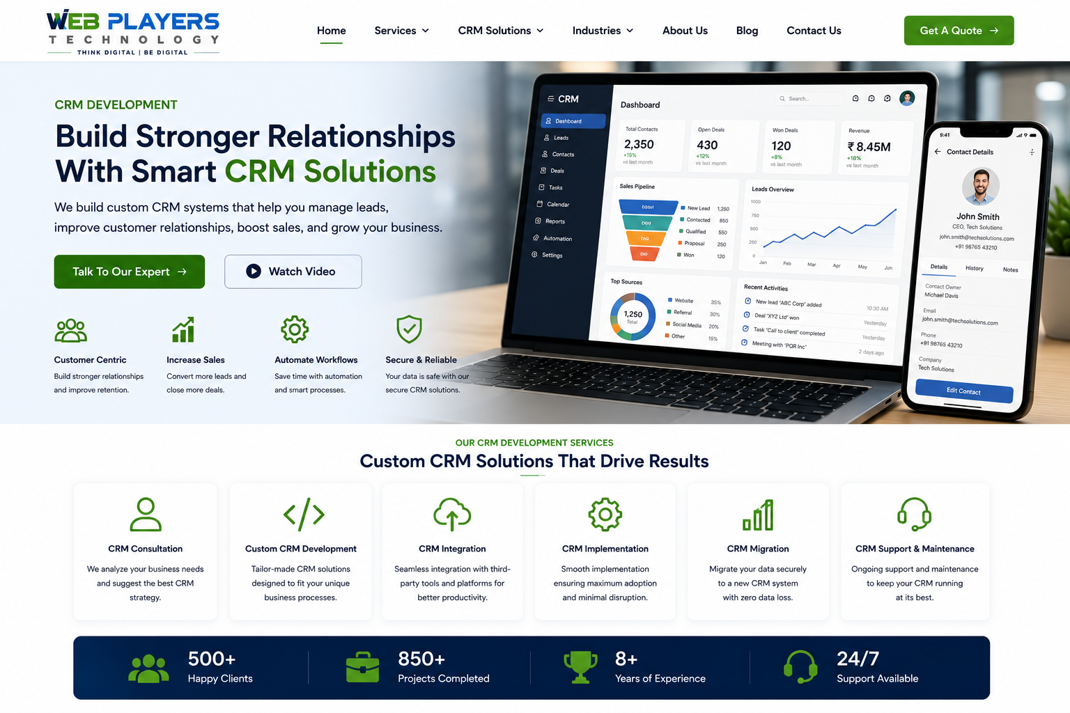 Trusted CRM Development Company in Connaught Place Delhi | Custom CRM Software Development